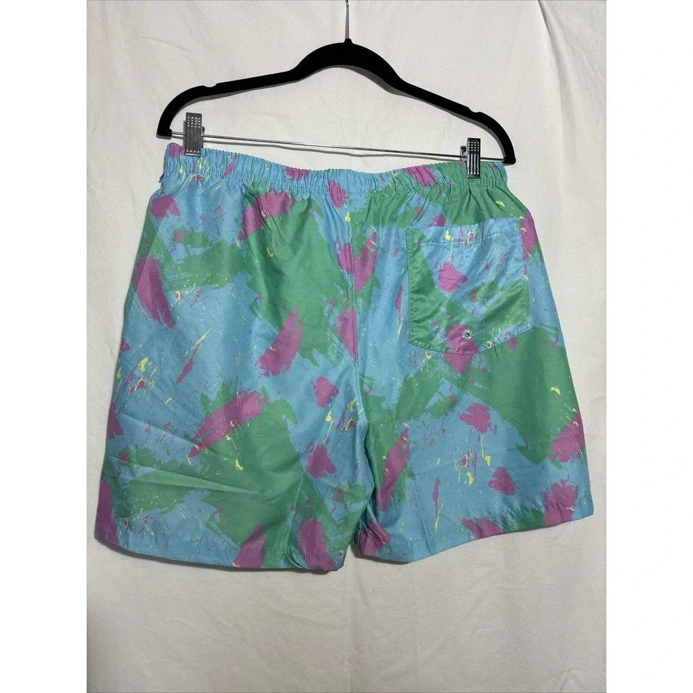 Boardies Mens Paint Smear Board Shorts Swim Trunks‎ Sz XL Elastic Waist EUC G7